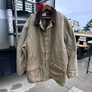 Vintage CARHARTT CANVAS BARN COAT Size 2XL Men's Quilt Blanket Lined PB1472 USA